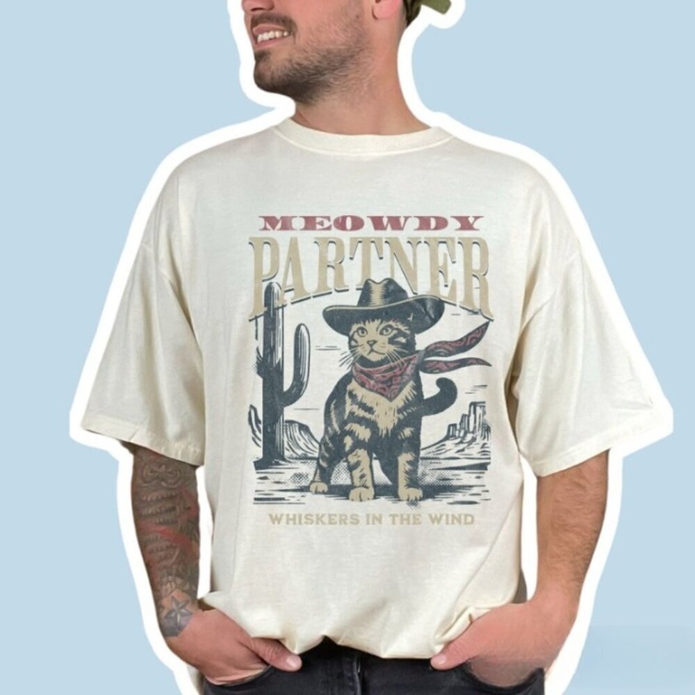 Meowdy Partner Cowboy Cat Shirt Cowboy Shirt